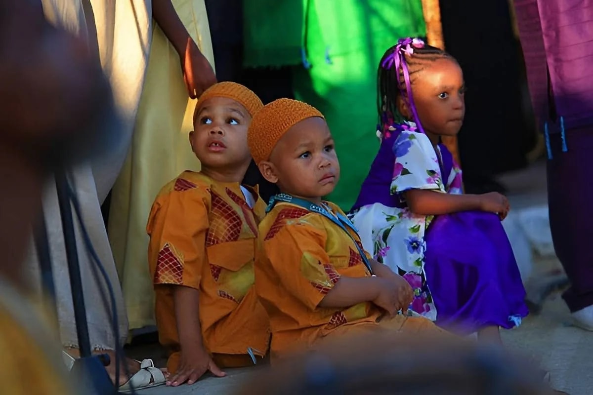 Children of the Village of Peace in traditional dress, the living legacy of the community, Dimona