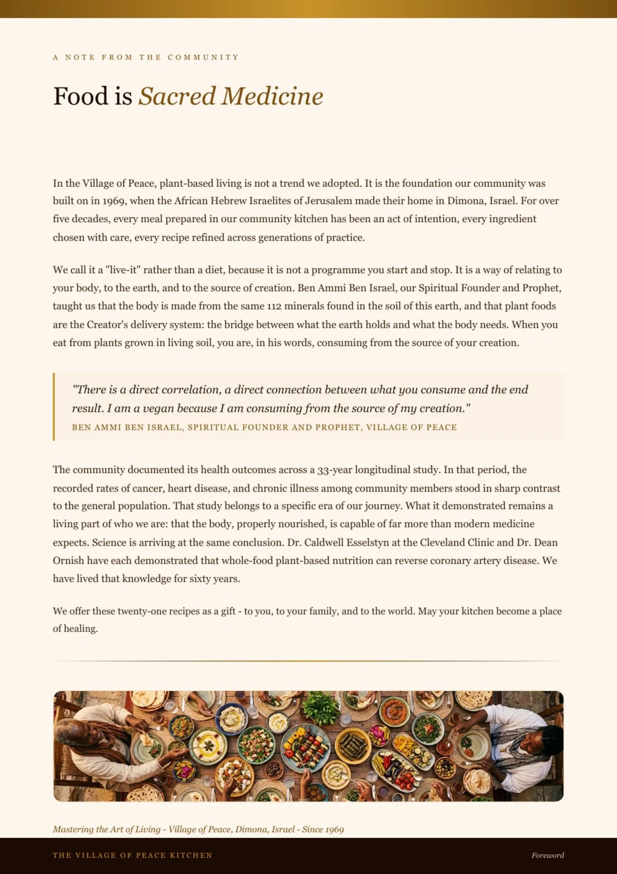 Inside spread from the book: Food is Sacred Medicine